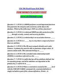 CIS 336 STUDY Future Starts Here/cis336study.com