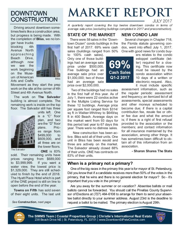 Downtown Condo Market Report Downtown Condo Market Report July 2017