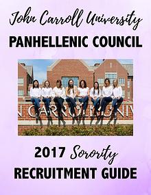 John Carroll University 2017 Sorority Recruitment Booklet