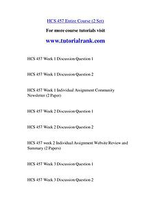 HCS 457 Course Great Wisdom / tutorialrank.com