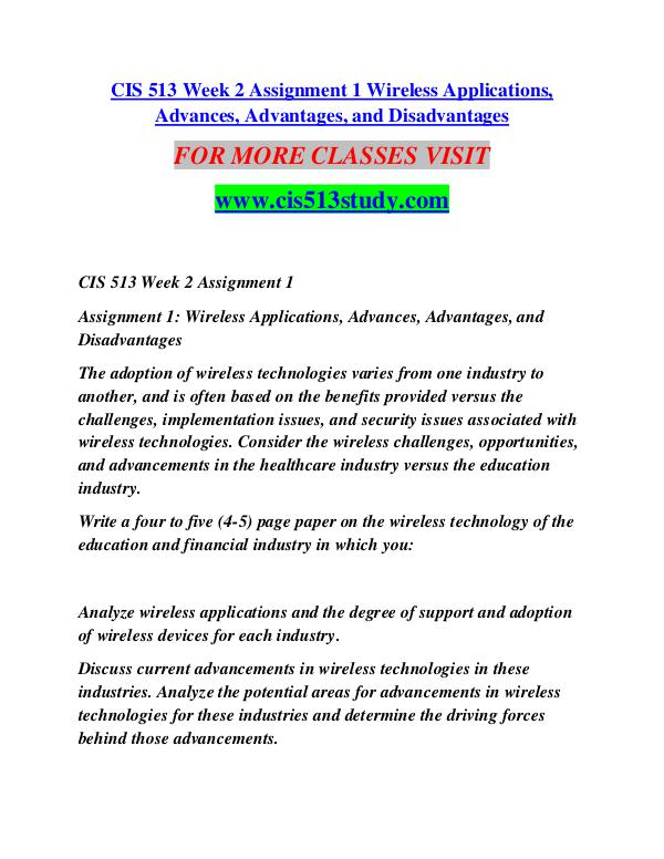 CIS 513 STUDY  Future Starts Here/cis513study.com CIS 513 STUDY  Future Starts Here/cis513study.com