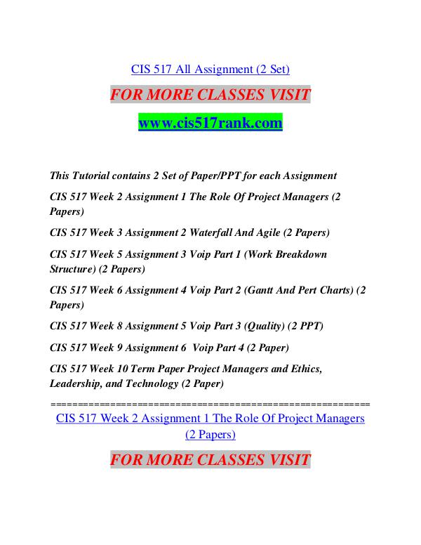 CIS 517 RANK Future Starts Here/cis517rank.com CIS 517 RANK Future Starts Here/cis517rank.com