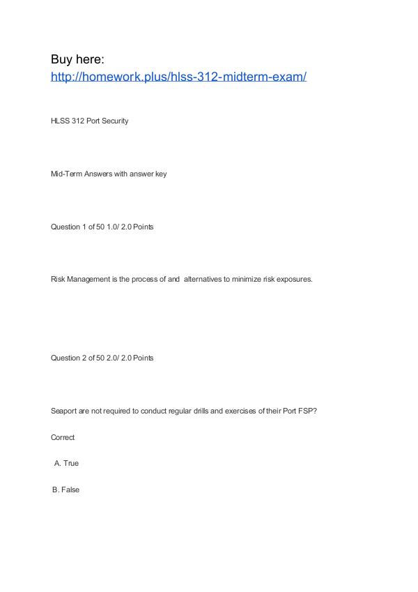 HLSS 312 MIDTERM EXAM APU