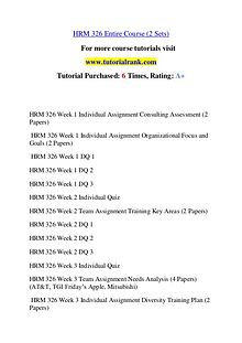 HRM 326 Course Great Wisdom / tutorialrank.com