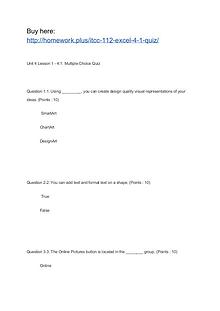 ITCC 112 Excel 4.1 Quiz