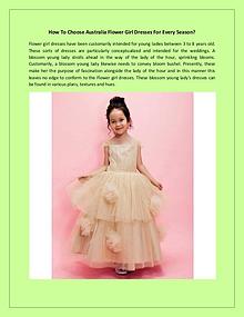 How To Choose Australia Flower Girl Dresses For Every Season?