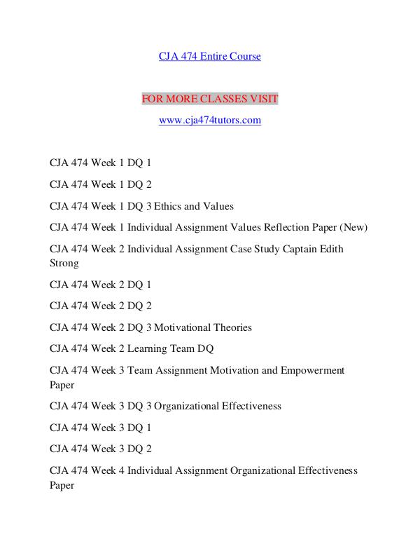 CJA 474 TUTORS Logical Brains / cja474tutors.com CJA 474 TUTORS Logical Brains / cja474tutors.com