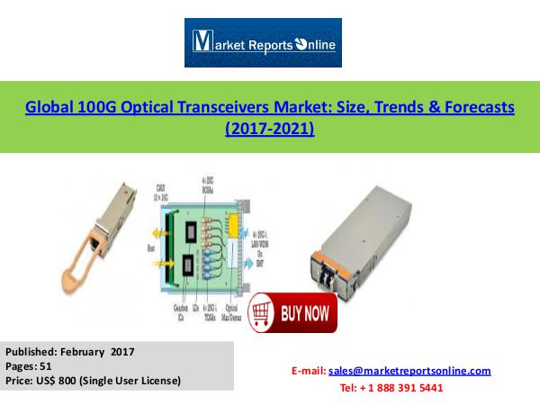 World 100G Optical Transceivers Market Analysis Forecasts 2021 Feb 2017