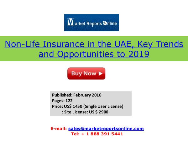 UAE Non-Life Insurance Market 2019 Forecasts Feb 2016