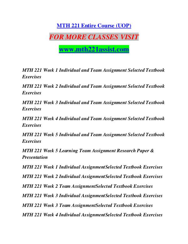 MTH 221 ASSIST   Future Starts Here/mth221assist.com MTH 221 ASSIST   Future Starts Here/mth221assist.