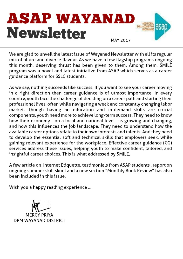 ASAP Wayanad NEWS LETTER VOL 5