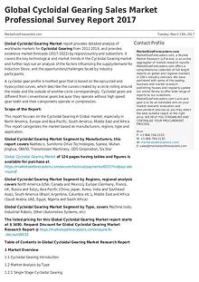 Global Cycloidal Gearing Sales Market Professional Survey Report 2017