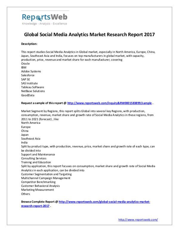 2017 Analysis: Social Media Analytics Market