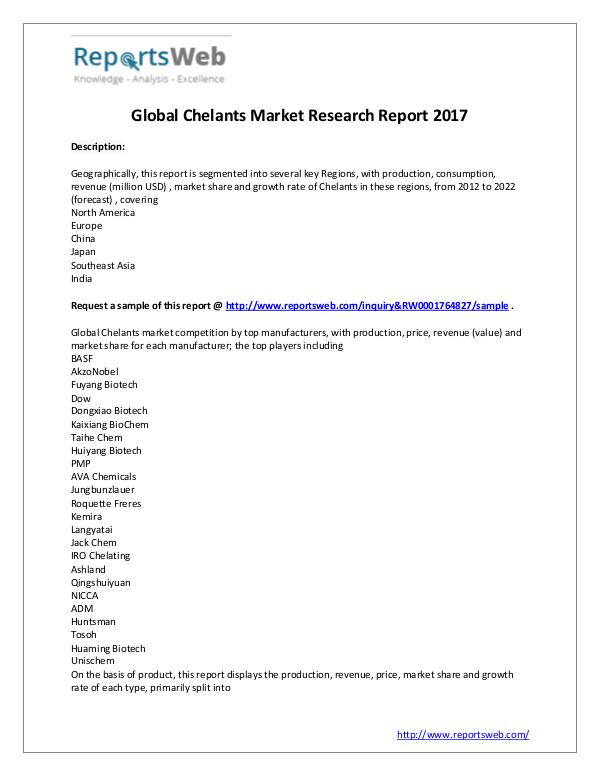 2017 New Market Study: Global Chelants Industry