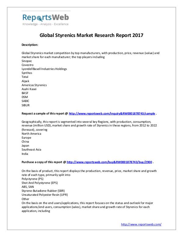 2017 Development of Styrenics Industry