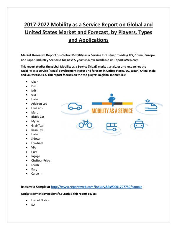 Mobility as a Service Market 2017 Overview