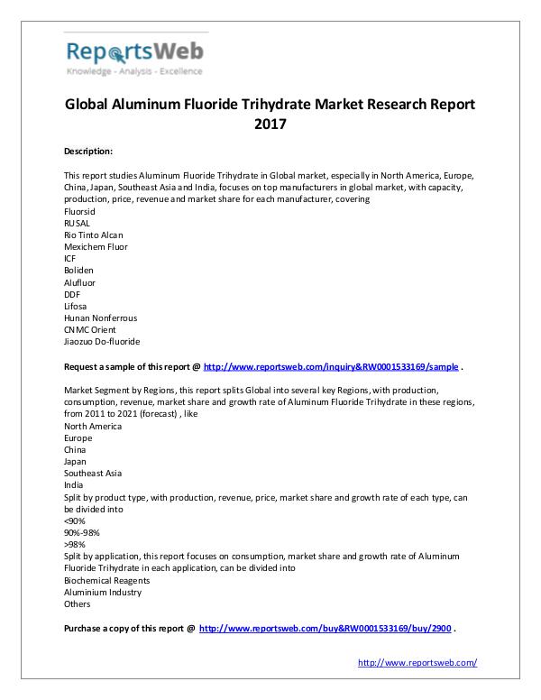 2017 Global Aluminum Fluoride Trihydrate Market