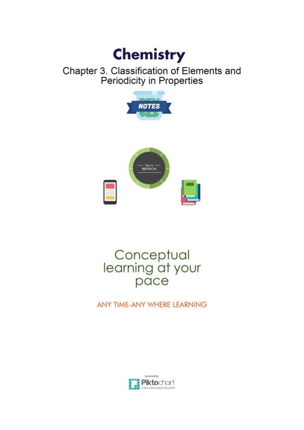 Chemistry Class 11 3. Classification of Elements and Periodicity in P