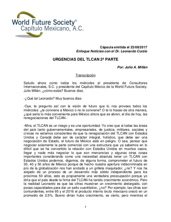 URGENCIAS DEL TLCAN 2a PARTE Urgencias del TLCAN 2a parte