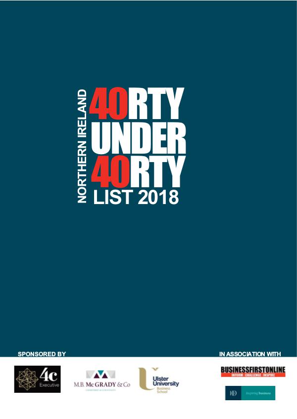 Northern Ireland 40 under 40 List 2018 NI 40 under 40 2018 FINAL