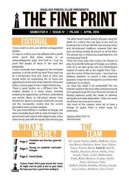 Issue 4, April 2014