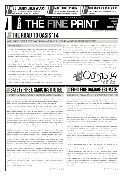 The Fine Print Issue Four, October 2014