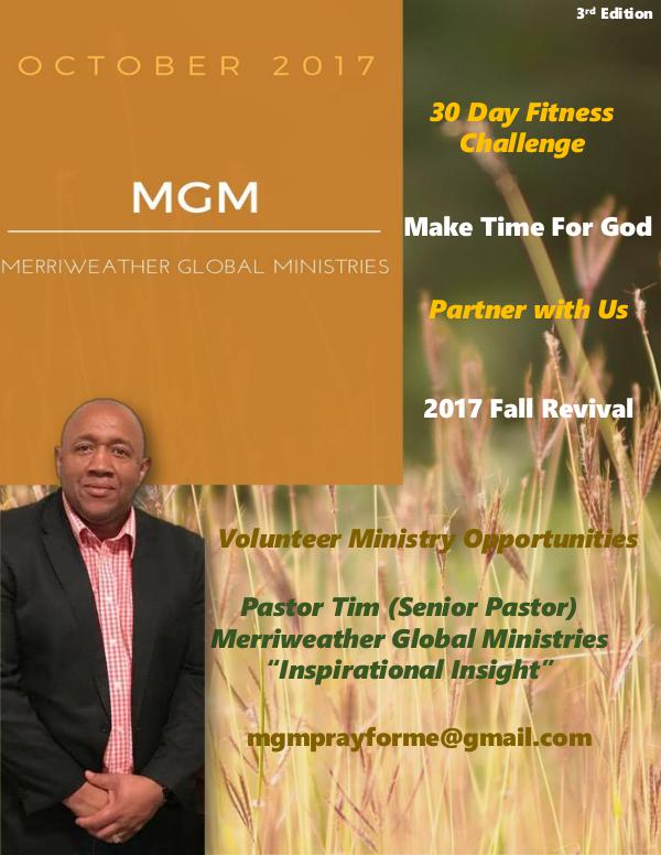 Merriweather Global Ministries October 2017 Merriweather Global Ministries