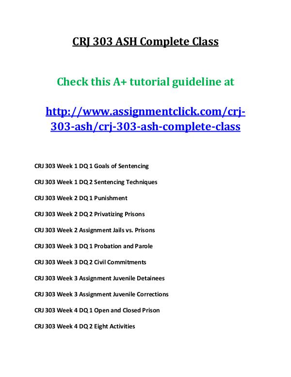 CRJ 303 ASH Complete Class