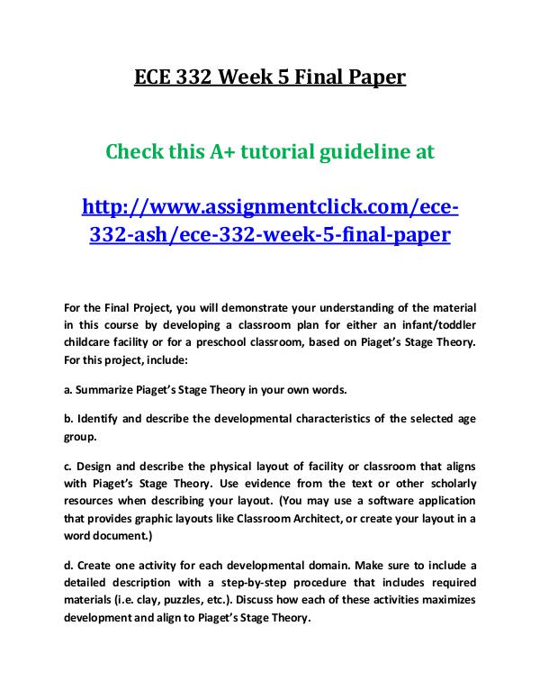 ASH ECE 332 Entire Course ECE 332 Week 5 Final Paper