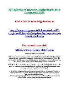 ASH EDU 675 Entire Course NEW