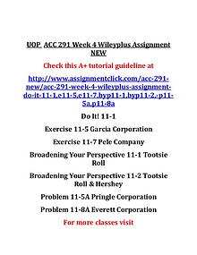 UOP  ACC 291 Entire Course