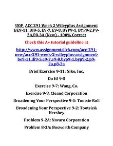 UOP  ACC 291 Entire Course