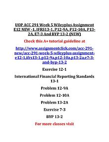 UOP  ACC 291 Entire Course