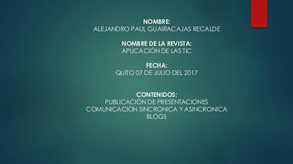 APLICACIÓN DE LAS TIC EP2A