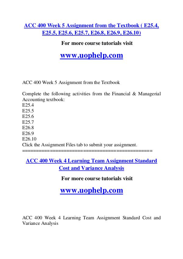 ACC 400 Endless Education /uophelp.com ACC 400 Endless Education /uophelp.com