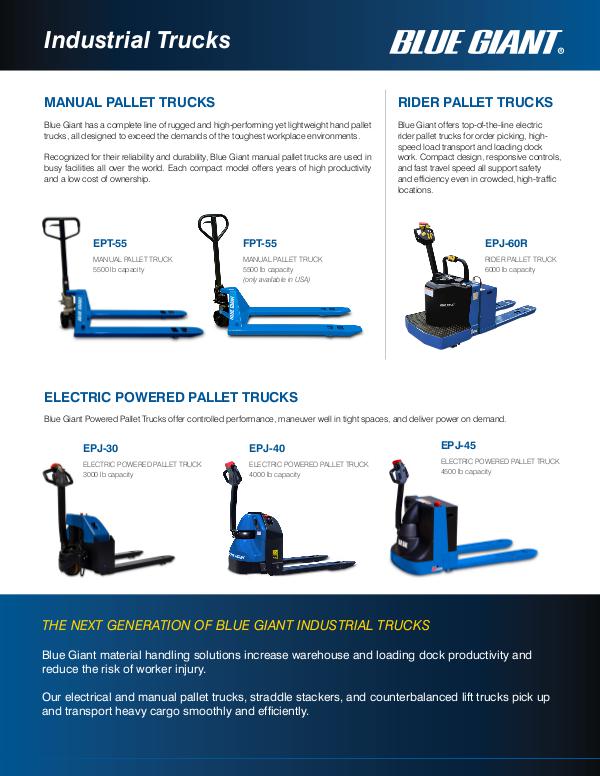 Industrial Truck Overview Brochure - Ri-Go Lift Truck Ltd. Industrial Truck Overview Brochure - Ri-Go Lift Tr