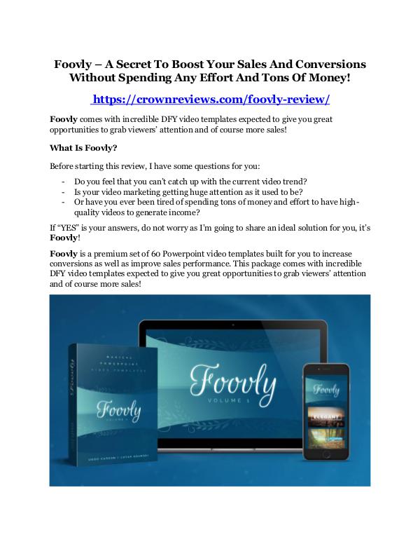 Foovly Review - MASSIVE $23,800 BONUSES NOW! Foovly Review - MASSIVE $23,800 BONUSES NOW!