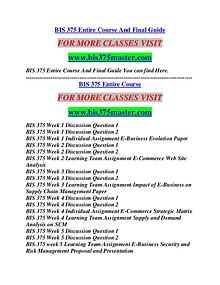 BIS 375 MASTER Career Begins/bis375master.com