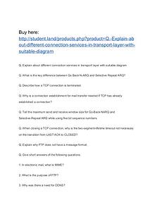 Q. Explain about different connection services in transport layer wit