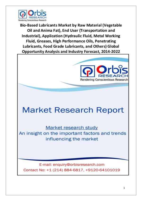 2014-2022 Global Bio-Based Lubricants Market