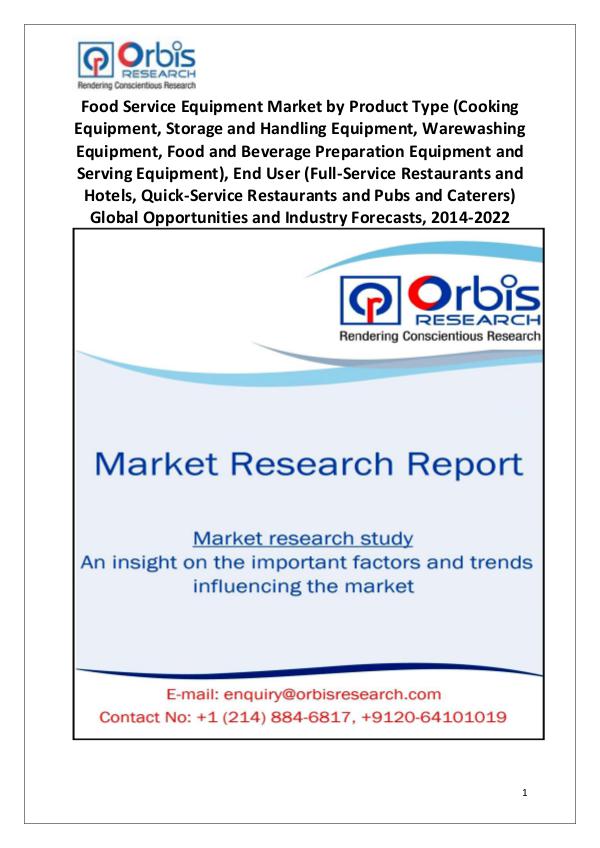 Market Research Reports 2014 Food Service Equipment Market Globally