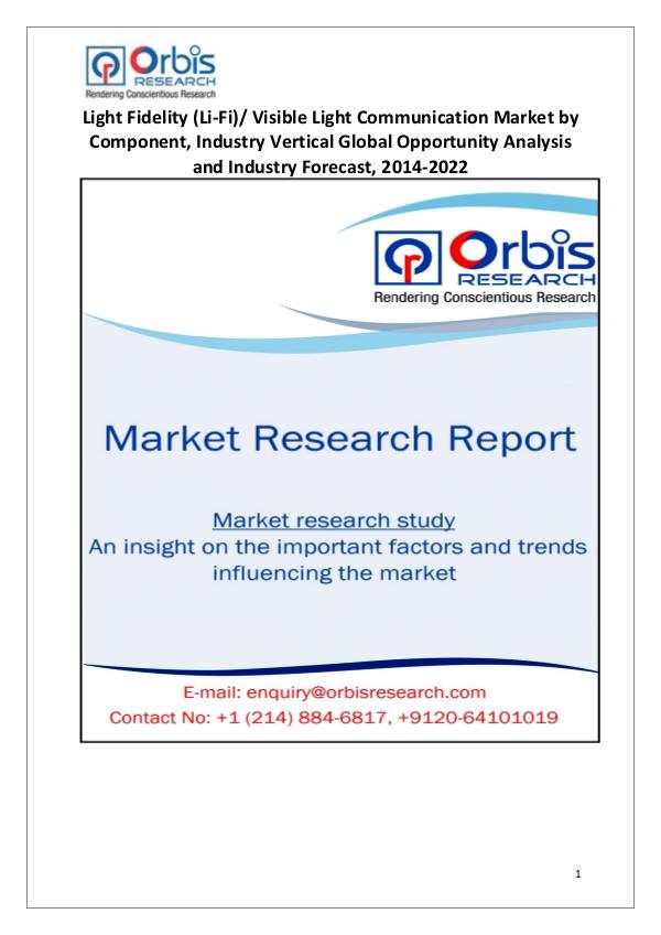 Market Research Reports Light Fidelity (Li-Fi)/ Visible Light Communicatio