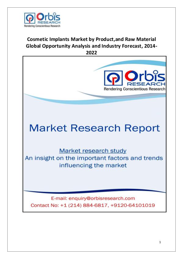 Market Report Study Cosmetic Implants Industry Worldwide