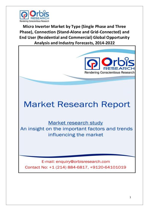 Market Report Study Micro Inverter Market Global 2022 Forecast Report