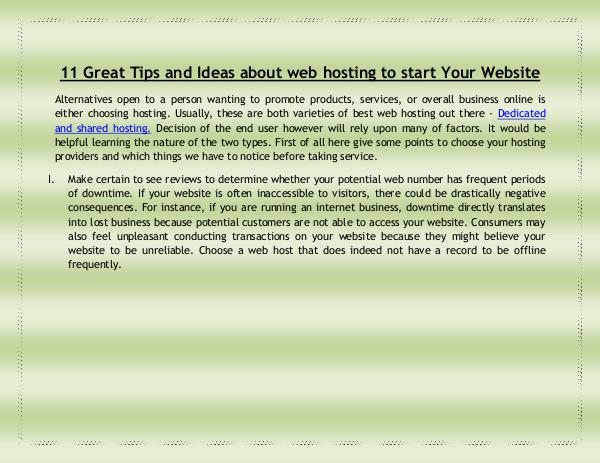 11 Great Tips and Ideas about web hosting to start Your Website 11 Great Tips and Ideas about web hosting to start