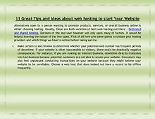 11 Great Tips and Ideas about web hosting to start Your Website