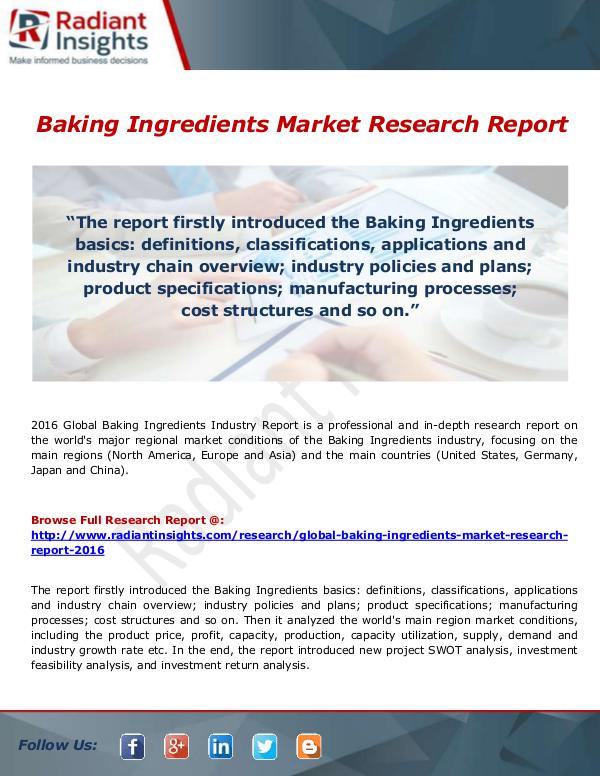 Baking Ingredients Market