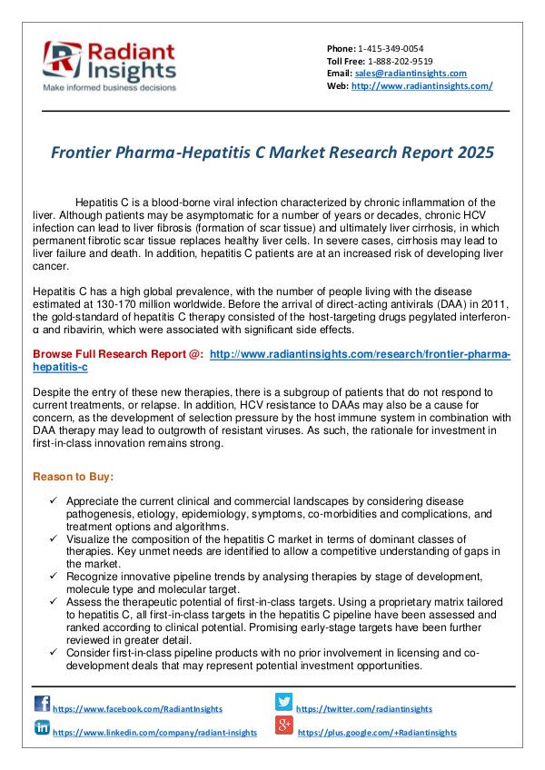 Research Analysis Reports Frontier Pharma-Hepatitis C Market Research Report