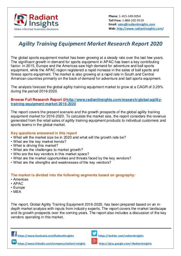 Research Analysis Reports Agility Training Equipment Market Report