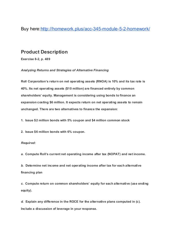 ACC 345 Module 5-2 Homework SNHU